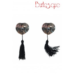 Nipple Gipsy Coeur Sequin et Pompon Noir Réutilisable